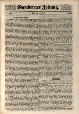 Bamberger Zeitung Freitag 12. April 1850