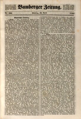 Bamberger Zeitung Sonntag 14. April 1850