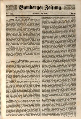 Bamberger Zeitung Mittwoch 17. April 1850