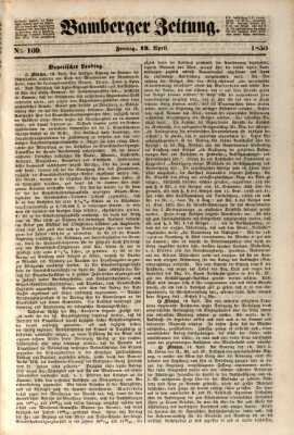 Bamberger Zeitung Freitag 19. April 1850