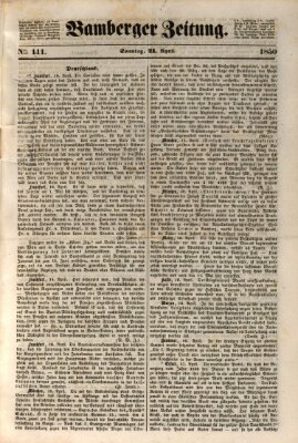 Bamberger Zeitung Sonntag 21. April 1850