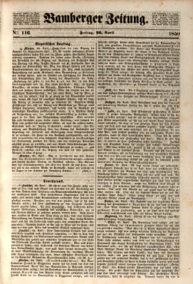 Bamberger Zeitung Freitag 26. April 1850