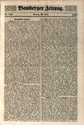 Bamberger Zeitung Montag 29. April 1850