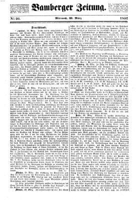 Bamberger Zeitung Mittwoch 31. März 1852