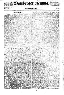 Bamberger Zeitung Mittwoch 30. Juni 1852