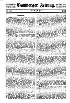 Bamberger Zeitung Samstag 3. Juli 1852