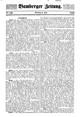 Bamberger Zeitung Sonntag 4. Juli 1852