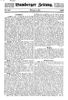 Bamberger Zeitung Montag 5. Juli 1852