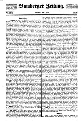 Bamberger Zeitung Montag 12. Juli 1852