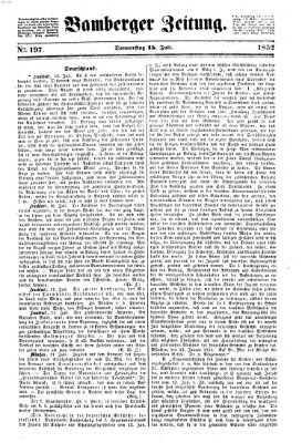 Bamberger Zeitung Donnerstag 15. Juli 1852