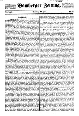 Bamberger Zeitung Sonntag 18. Juli 1852