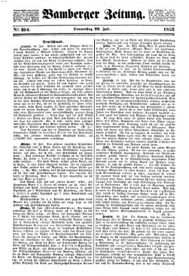 Bamberger Zeitung Donnerstag 22. Juli 1852