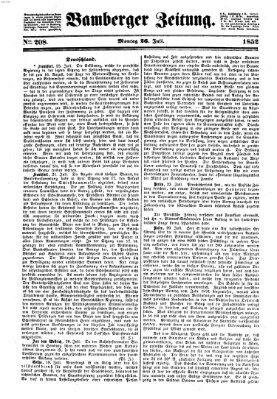 Bamberger Zeitung Montag 26. Juli 1852