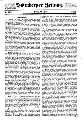 Bamberger Zeitung Freitag 30. Juli 1852