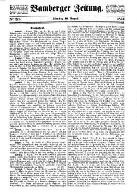 Bamberger Zeitung Dienstag 10. August 1852