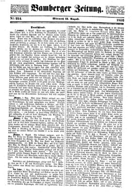 Bamberger Zeitung Mittwoch 11. August 1852