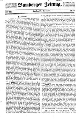 Bamberger Zeitung Samstag 18. September 1852
