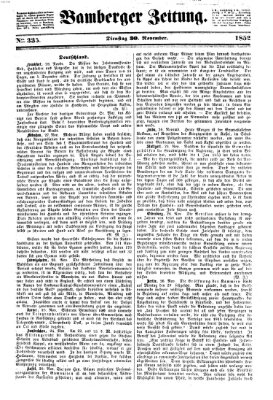 Bamberger Zeitung Dienstag 30. November 1852