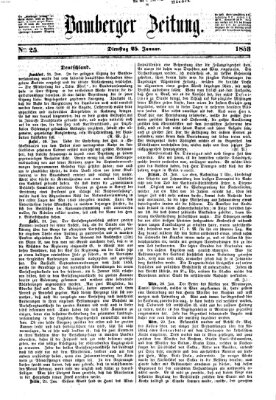 Bamberger Zeitung Dienstag 25. Januar 1853