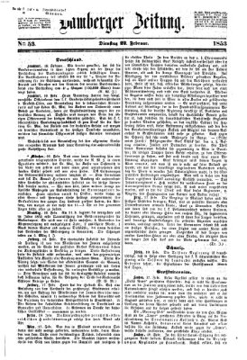 Bamberger Zeitung Dienstag 22. Februar 1853