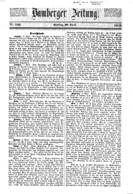 Bamberger Zeitung Sonntag 10. April 1853