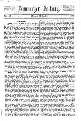 Bamberger Zeitung Mittwoch 13. April 1853