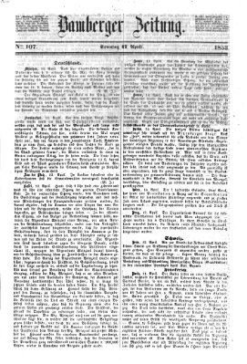 Bamberger Zeitung Sonntag 17. April 1853