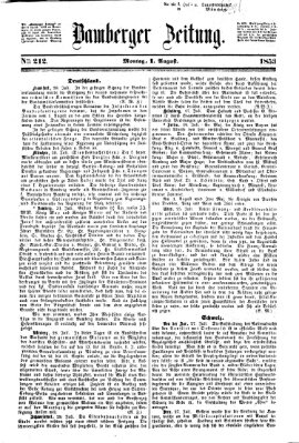 Bamberger Zeitung Montag 1. August 1853