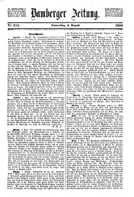 Bamberger Zeitung Donnerstag 4. August 1853