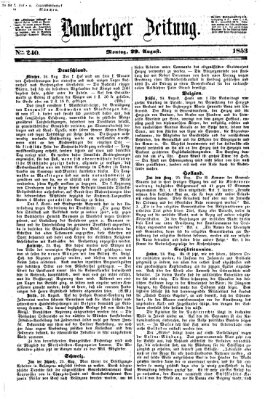 Bamberger Zeitung Montag 29. August 1853