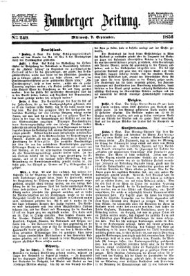 Bamberger Zeitung Mittwoch 7. September 1853