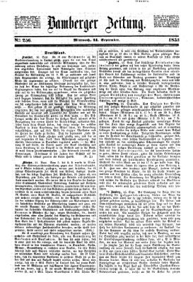 Bamberger Zeitung Mittwoch 14. September 1853