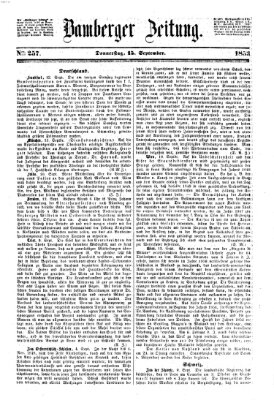 Bamberger Zeitung Donnerstag 15. September 1853