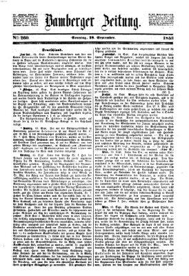 Bamberger Zeitung Sonntag 18. September 1853