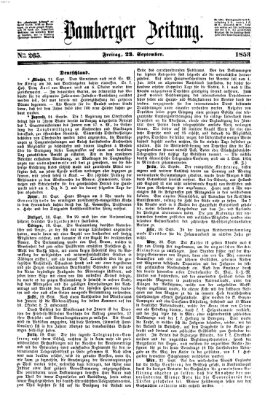 Bamberger Zeitung Freitag 23. September 1853