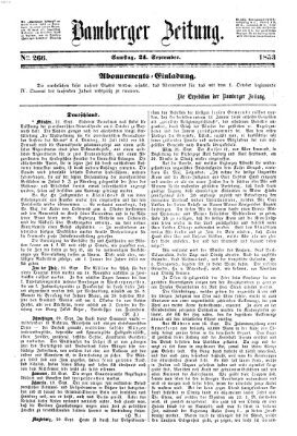 Bamberger Zeitung Samstag 24. September 1853