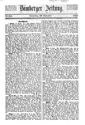 Bamberger Zeitung Donnerstag 29. September 1853