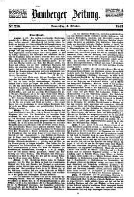 Bamberger Zeitung Donnerstag 6. Oktober 1853