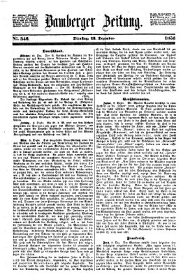 Bamberger Zeitung Dienstag 13. Dezember 1853