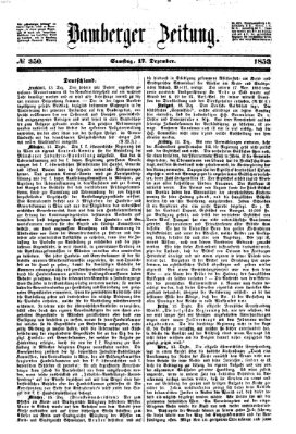 Bamberger Zeitung Samstag 17. Dezember 1853