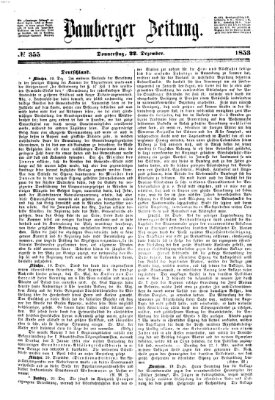 Bamberger Zeitung Donnerstag 22. Dezember 1853