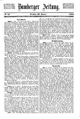 Bamberger Zeitung Dienstag 10. Januar 1854