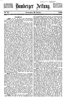 Bamberger Zeitung Donnerstag 12. Januar 1854