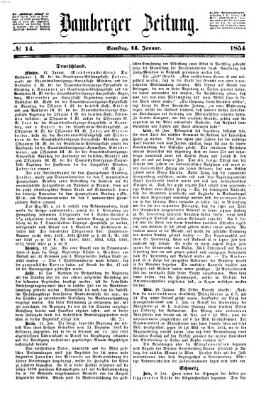 Bamberger Zeitung Samstag 14. Januar 1854