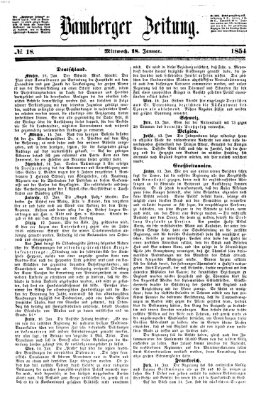 Bamberger Zeitung Mittwoch 18. Januar 1854