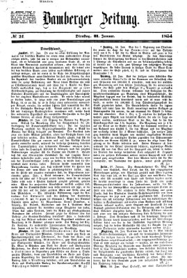 Bamberger Zeitung Dienstag 31. Januar 1854