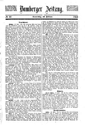 Bamberger Zeitung Donnerstag 16. Februar 1854