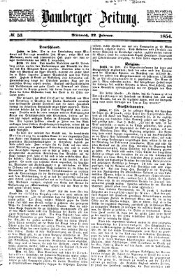 Bamberger Zeitung Mittwoch 22. Februar 1854