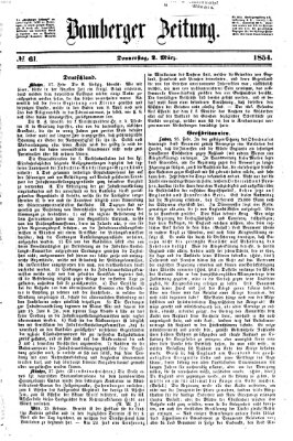 Bamberger Zeitung Donnerstag 2. März 1854