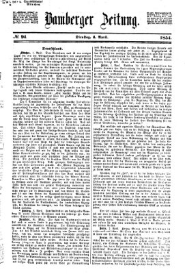 Bamberger Zeitung Dienstag 4. April 1854